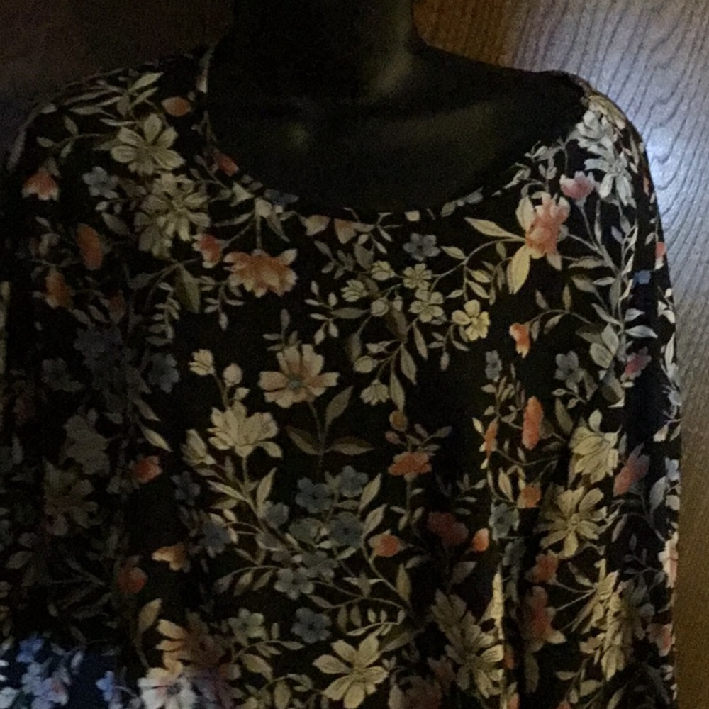 APT.9 flowery 100%polyester long sleeves shirt xxl